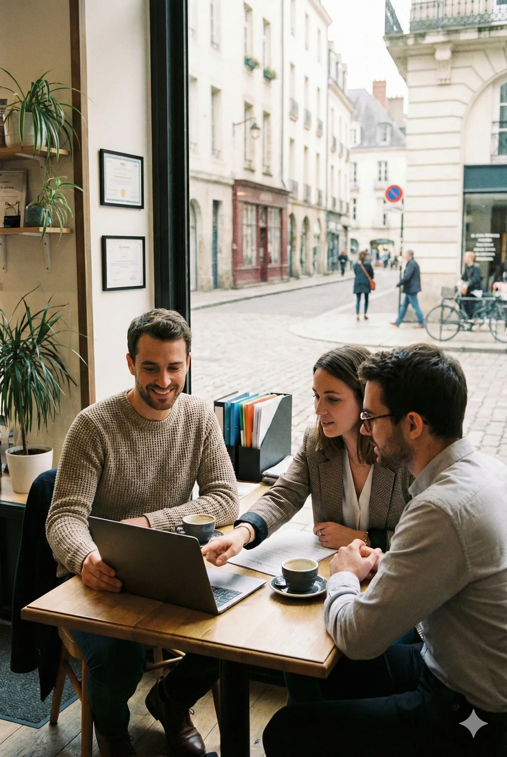 Consultant en séance de conseil avec des clients