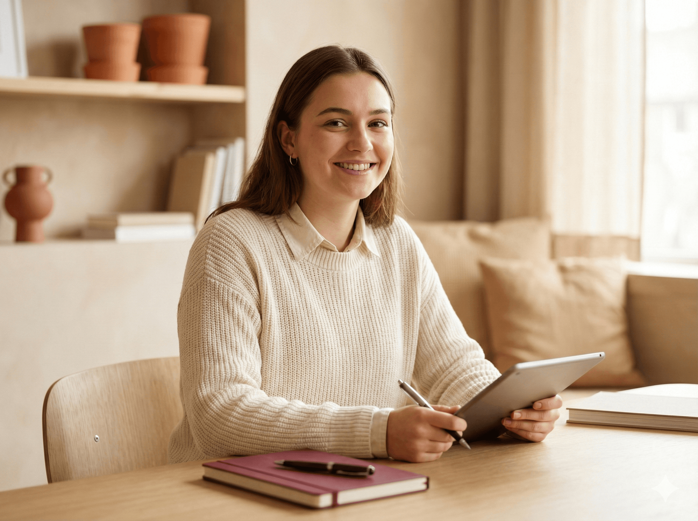 Étudiante souriante